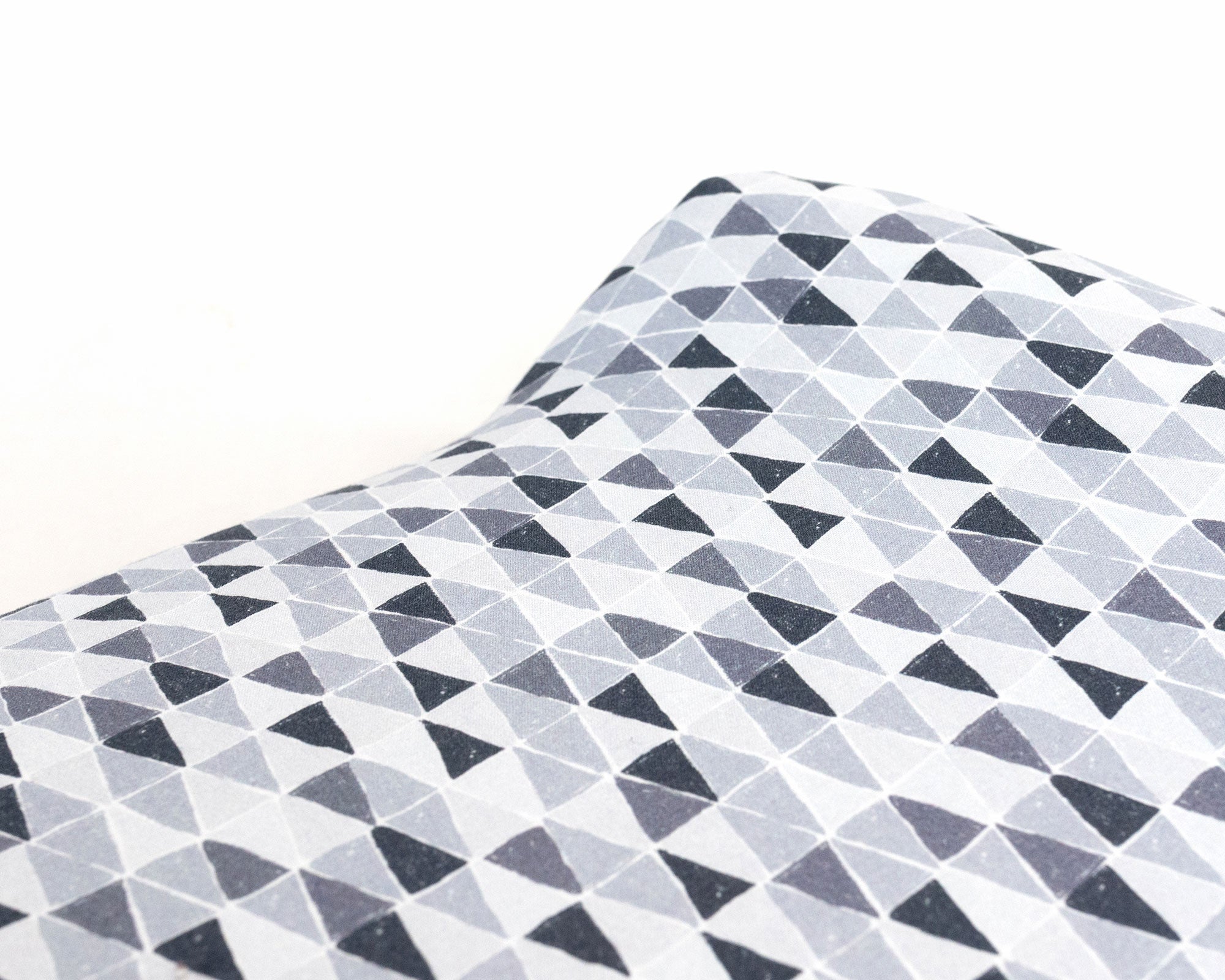 Gray Banners Marching - Changing Pad Cover - Monochrome Mini-Triangles - Olli+Lime
